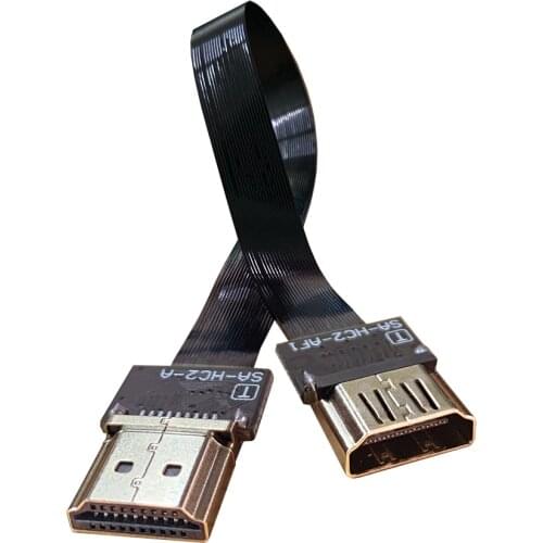 Slim Flat FFC Standard HDMI Cable Male to HDMI Female Interface, Full HDMI Extension Thin FPC Soft Ribbon Cable 1080P