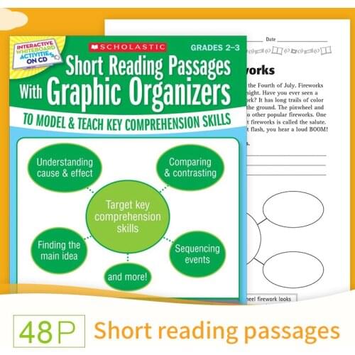 Learn English Words Passages Workbooks Short Reading Passages with Graphic Organizers Worksheets Kids Reading Books