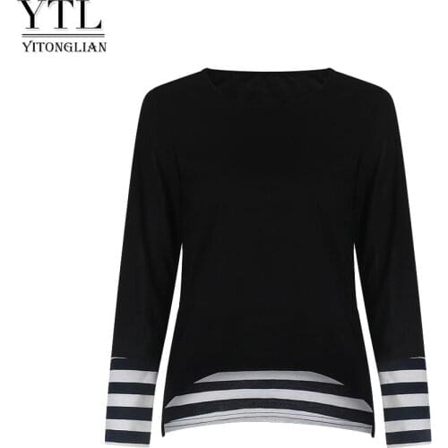 Женские полосатые футболки Yitonglian China At AliExpress
