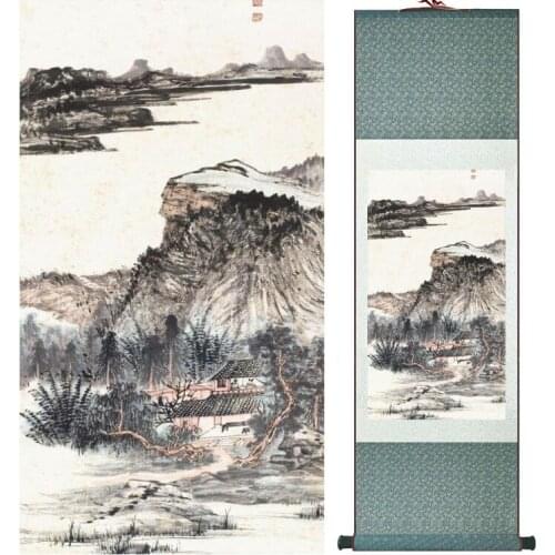 Zhangdaqian Mountain and River painting Chinese scroll painting landscape art painting home decoration painting 0402024
