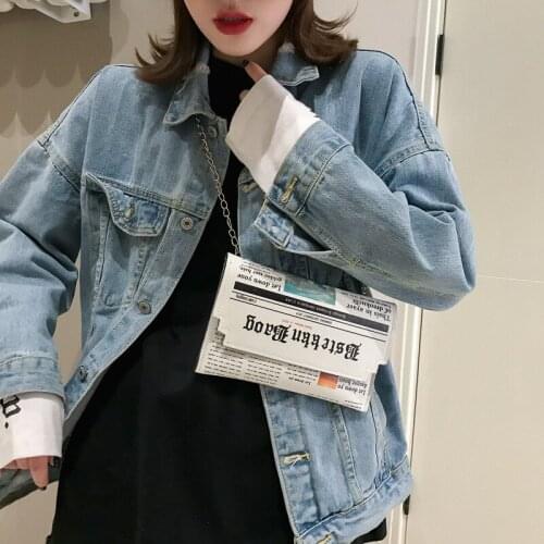 Women Joker Messenger Bag Chain Shoulder Bag Personality Fashion Small Square Newspaper News Styling Bags