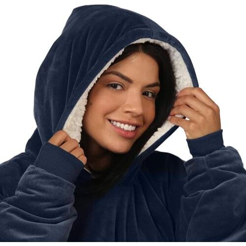 Winter Thicken Comfortable TV Blanket Pullover Warm Hooded Blanket Adult Children Polar Fleece Mattress Travel Blanket