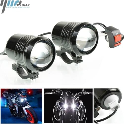 1 Pair Motorcycle Waterproof Headlight Fog Light Front Lamp Fog Light Moto headlight Led light U2 Led Motorbike Auxiliary Lamp