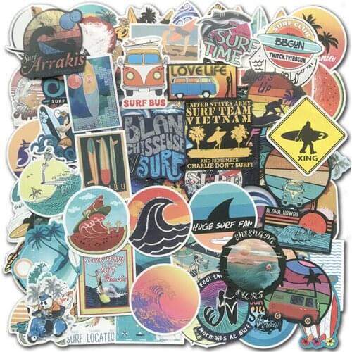 100 SUMMER Surf Stickers bomb Vinyl Skateboard Luggage Surfboard Dope Decals Lot