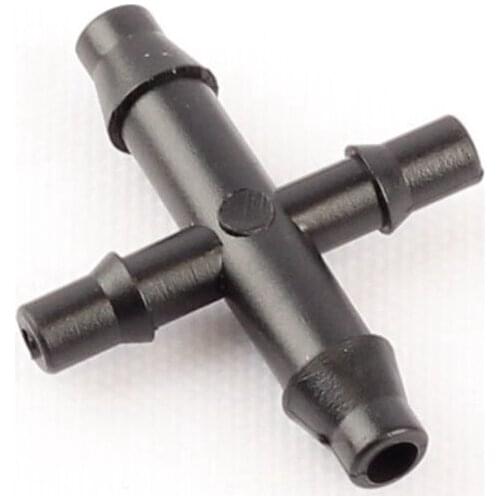 100pcs 4/7mm To 3/5mm Cross Hose Connector Greenhouse Micro Irrigation Water Pipe Splitter Garden Plants Water System Fittings