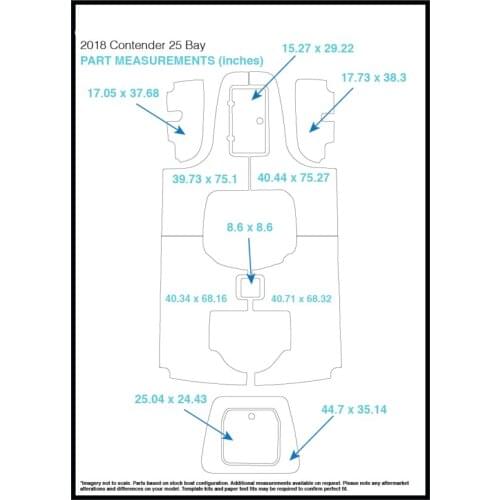 2018 Contender 25 Bay Cockpit Pad Boat EVA Teak Decking 1/4" 6mm