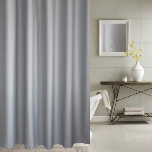 2019 Shower Curtain Thick Jacquard Curtains High Grade Bathroom Silver Gray Honeycomb Textured Polyester Fabric
