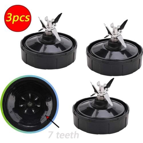 3pcs 7 Fins Bottom Blade for Nutri Ninja Blender Juicer Mixer Spare Extractor Replacement Parts for BL682-30 BL642-30 BL450-30