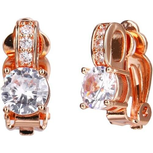 Bettyue New Dazzling Ear Clip For Women Simple Style Two Color Choice AAA Cubic Zircon Fashion Statement In Party Noble Gift