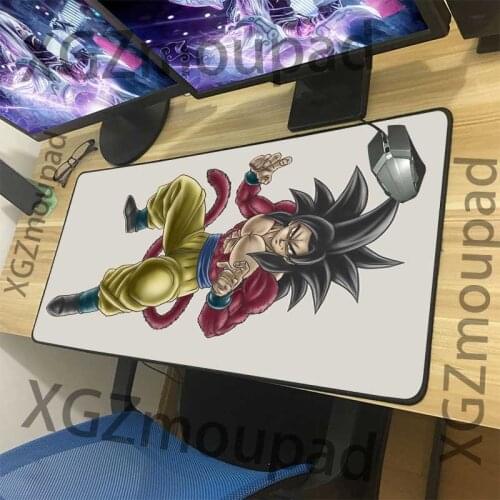 XGZ Large Mouse Pad Black Lock Edge Anime Son Goku Monkey Computer Desk Mat Rubber Non-slip For Lol Csgo Gamer