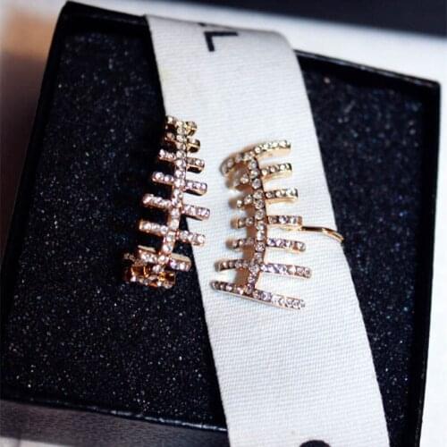 Charmwin New Arrival Korea AB Stud Earrings Fashion Jewelry Brand Gold Color Rhinestone Earrings For Women