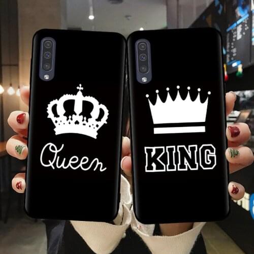 Cartoon King Queen Crown Couple Case For Samsung A10 A20 A30 A40 A50 A70 A41 A71 A6 A7 A8 A9 Plus 2018 Phone Shell Silicon Cover