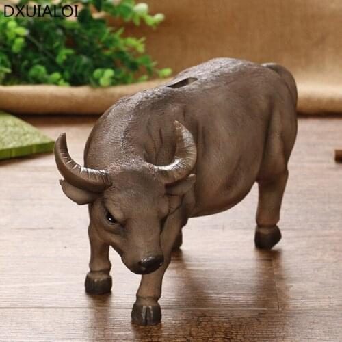 Nordic style home decoration creative cattle deposit money savings Feng Shui Wang City cattle resin crafts gifts