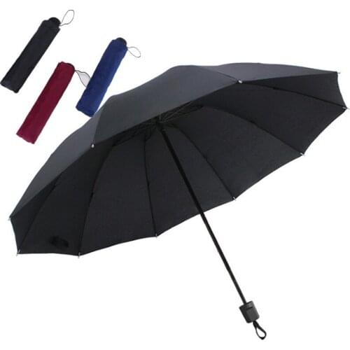 Double Enlarged Manual Folding Umbrella Custom Logo Advertising Umbrella Reverse Three-fold Umbrella Outdoor Umbrella