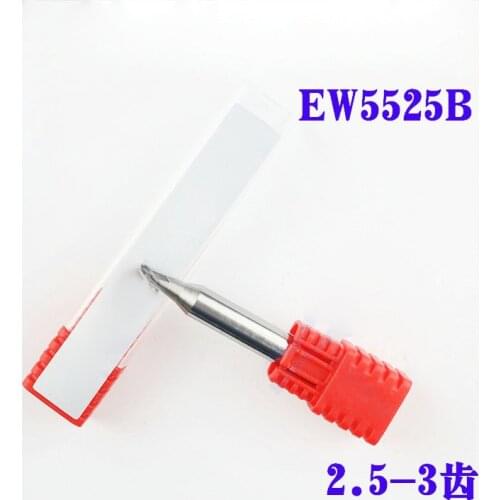 EW5525B 2.5MM Carbide End Mill Milling Cutter φ2.5xD6x40x3F Wolf tooth milling cutter twist drill
