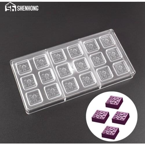 SHENHONG Square Water Drops Chocolate Mould Shaped Polycarbonate Chocolate Mold 3D Candy Mold