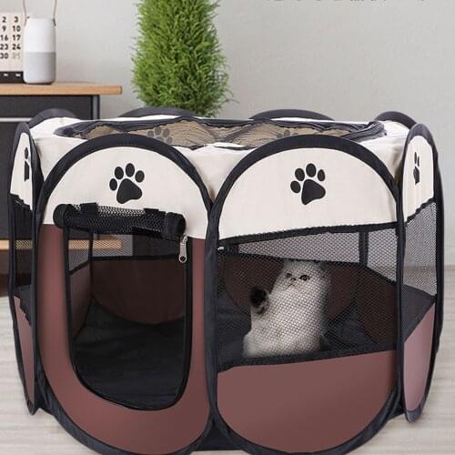 Pet Playpen Scratch Resistant Pet Playpen Octagonal Dog House for Pregnant or Injured Cat Foldable Portable Pet Exercise Tents