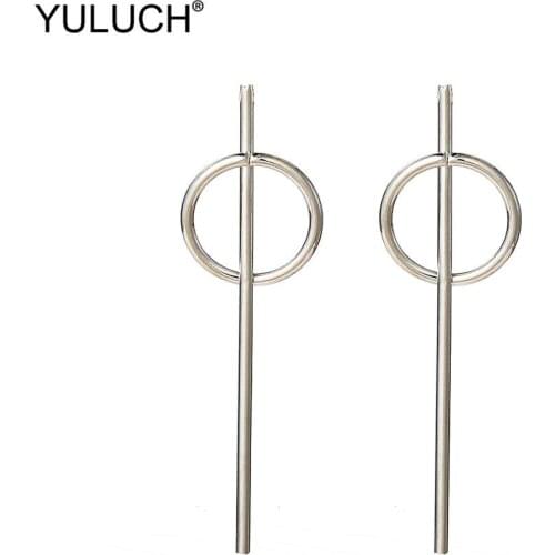 YULUCH Trendy Metal Long Stud Earrings Fashion Jewelry For Women Party Ethnic African Indian Lady Big Statement Earrings