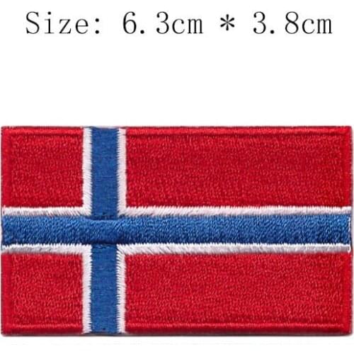 Norway embroidery flag patch Oslo city emblem shipping for Motorcycle Jacket coat Wholesale iron sew right chest