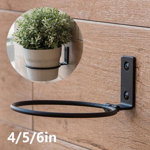 Wall Mount Ring Flower Plant Pot Holder Metal Planter Hook Hanger Wall Bracket Storage Rack Home Garden Wall Decoration Planters