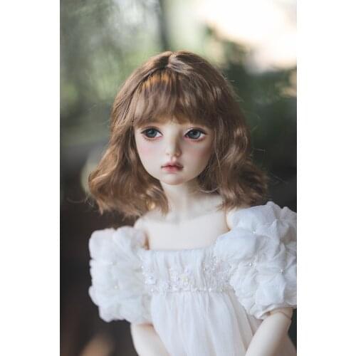 BJD doll wig suitable for 1/3 1/4 1/6 Blythes size air bangs in short wig imitation mohair cute curly hair doll accessories