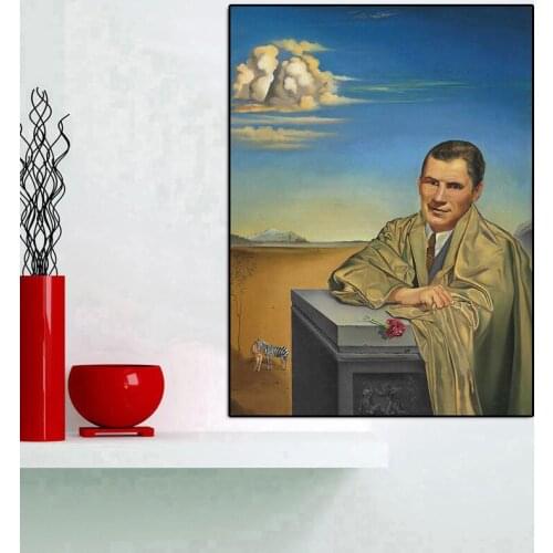 Salvador Dali Desk Characters Oil Painting on Canvas Posters and Prints Cuadros Wall Art Pictures For Living Room Decoration