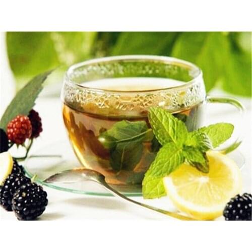 Scenery Flower Tea DIY Cross Stitch Embroidery 11CT Kits Craft Needlework Set Cotton Thread Printed Canvas Home Dropshipping