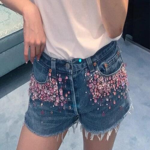 QIWN Womens Short Jeans