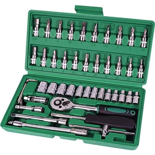 Hand Tool Socket Wrench Set with Storage Pouch Full Polished Spanner Car Repair Socket wrench Spanner Set