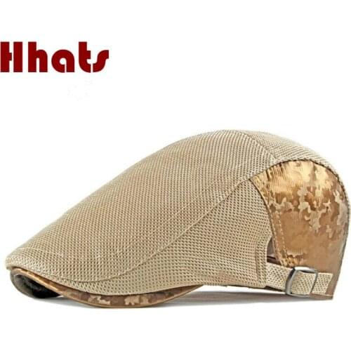 Patchwork Mesh Flat Women Hat Adjustable Retro Breathable Summer Sun Visor Cap Vintage Newsboy Cabbie Ivy Boina Gatsby Beret