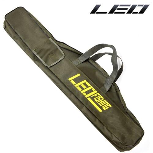 LEO foldable belly fishing rod bag 1M/1.5M fashion long large-capacity fishing gear soft bag