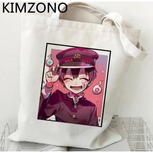 Toilet Bound Hanako Kun shopping bag handbag eco canvas grocery reusable bolsa bag sacola foldable sac tissu