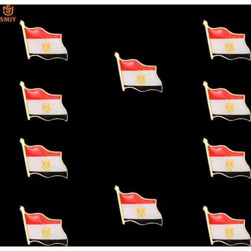 10P Africa Egypt Waving National Flag Brooch DIY Zinc Alloy Butterfly Safety Buckle Suit/Tie/Hat Pin Badge Jewelry Collectibles