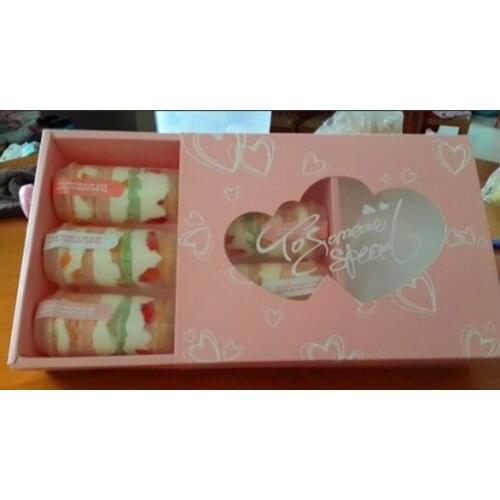 22*17*5.5cm macaron packaging box with sweet heart window cake box food box 100piece\lot Fast free shipping