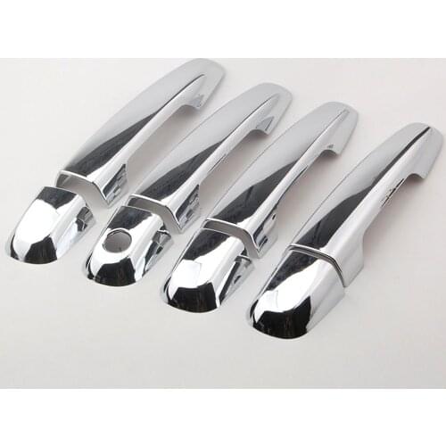 4pcs/set Car ABS Silver Door Handle Cover Trim Decal Covers Fit For Mitsubishi Pajero 2009+ Car Styling Decoration Accessories