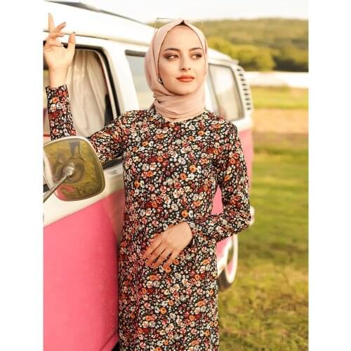 Abaya Muslim Women Hijab Dress New Season Floral Pattern Colorful Pattern World Fashion Arabia Dubai Made in Turkey High Quality