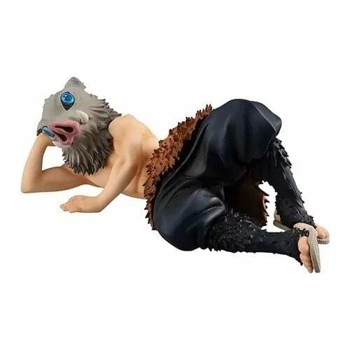 Anime Demon Slayer Blade Pig Head Hashibira Inosuke Lying Down Pocket Series Model Boxed Figure anime figures