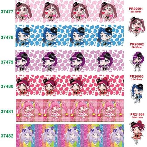Free shipping characters printed grosgrain ribbon 37477