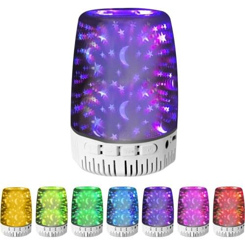 3D Glass Light Effect Bluetooth Speaker Night Light Bluetooth With Speaker Speaker For Party Atmosphere Adjustment