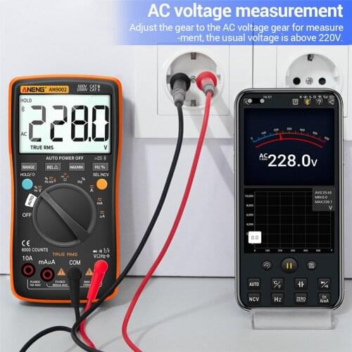 Digital Multimeter Phone APP Bluetooth AC DC Voltage Current Tester w/Backlight Easily Carrying Lightweight Gadgets