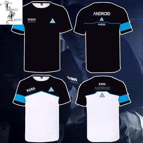 Detroit Become Human 3D Printing T-shirt Summer Fashion Round Neck Short Sleeve Popular Streetwear Plus Size