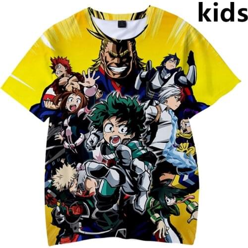 3 to 14 years kids t shirts My Hero Academia 3d printed t-shirts boys girls bakugo katsuki Cartoon Tshirts Tee Children Clothes
