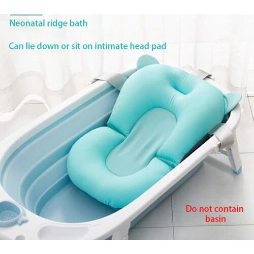 Baby Showers Portable Air Cushion Bed Cute Infant Baby Bath Pad Non-Slip Bathtub Mat New Born Safety Security Bath Seat Support