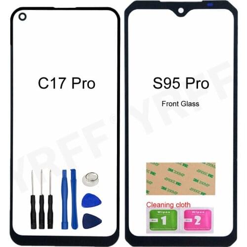 For Oukitel S95 Pro Phone Glass Panel For Oukitel C17 Pro (No Mobile Touch Screen) Front Outer Glass Repair Parts Good Quality