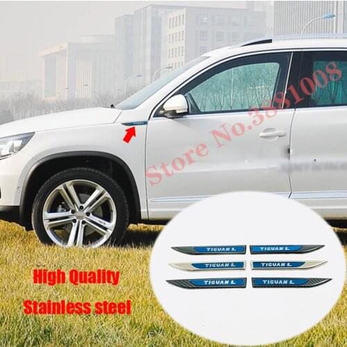For Volkswagen Tiguan l MK2 2009-2020 stainless steel accessories car side badge leaf plate sticker cover decoration car styling