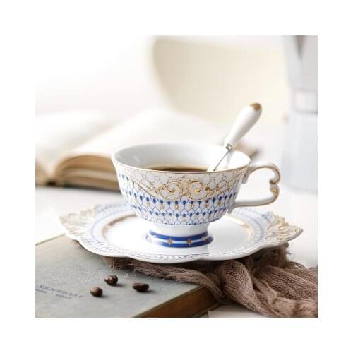 European Ceramic Coffee Cup Home Light Luxury Phnom Penh Cup And Saucer Water With Spoon Leisure Afternoon Tea Red Drinkware