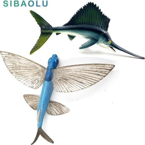 Simulation Flying fish Small Sailfish Swordfish Animal Model Figurine miniature garden figure home decoration accessories decor