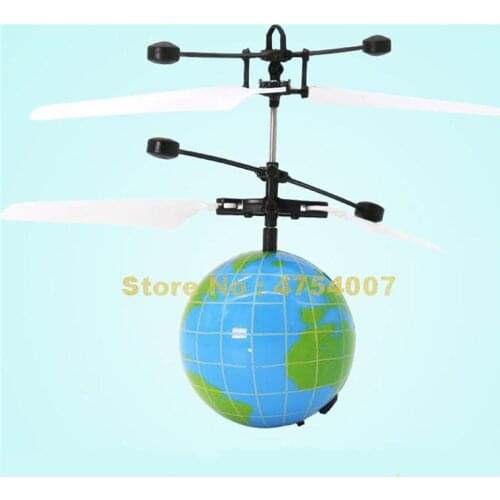 Infrared sensor intelligent flying earth aerocraft led aircraft usb globe sphere battery ball hand control electric Toy