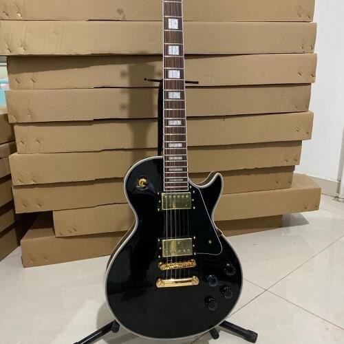Black electric guitar, Custom , Gold hardware,Mahogany Body, Rosewood Fingerboard, 22 Grade electric guitar
