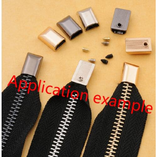 20pcs/lot Metal Zipper Accessories Pull Slider End Clamp DIY Leather Bag Tail Fastener with Screw